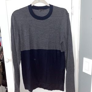 Navy blue and white Theory sweater